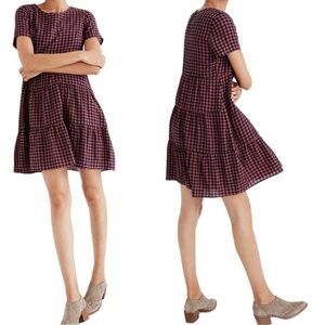 Madewell Short-Sleeve Tiered Mini Dress NWT